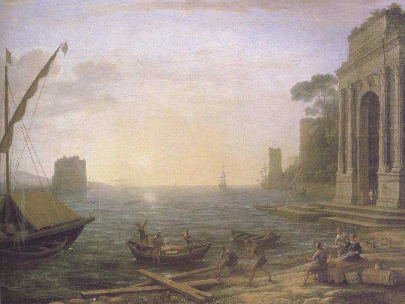 Seaport at Sunrise, Claude Lorrain